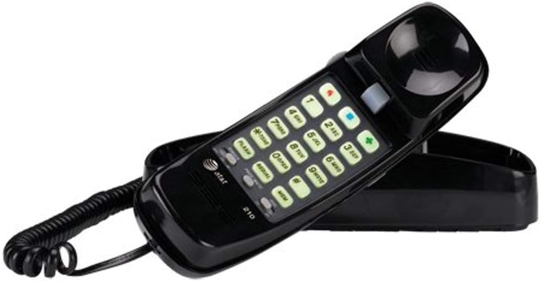 Photo 1 of AT&T 210 Basic Trimline Corded Phone, No AC Power Required, Wall-Mountable, Black
