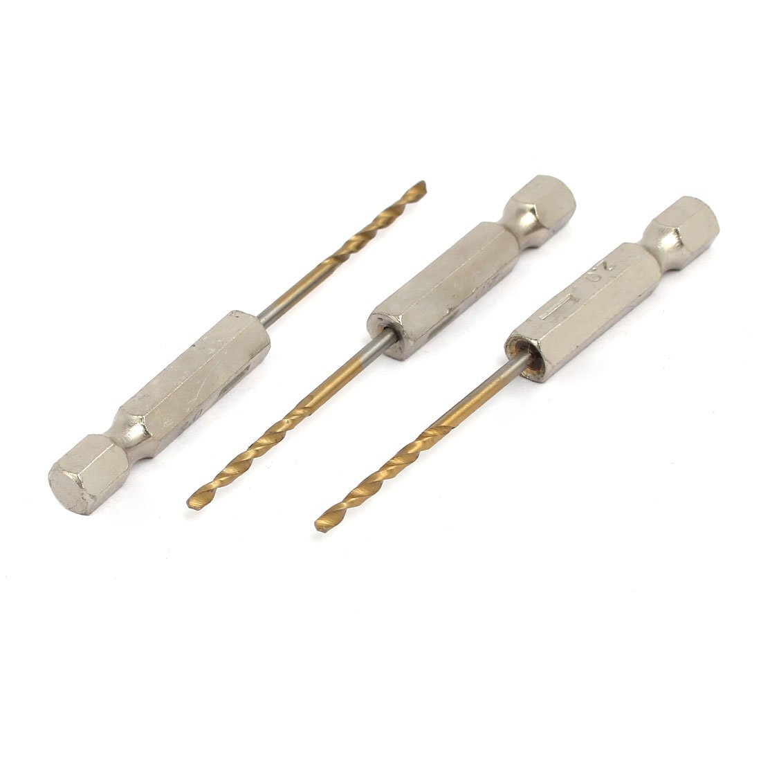 Sourcingmap 2mm Drilling Dia 2 Flutes HSS 1/4-inch Hex Shank Twist Drill Bit 3pcs