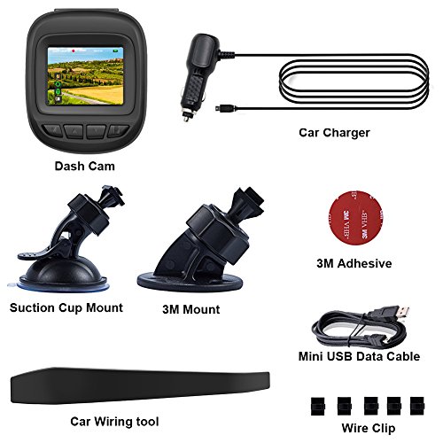 Car Dash Cam / Dash Camera, CarPuride Mini FHD 1080p Dashboard Camera Car DVR Video Recorder with Night Vision, 168°Wide Angle, G-sensor, Loop Recording, Motion Detection - Thumbnail 6