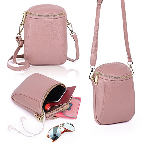 Zg girls women 100% real leather small cute crossbody c…