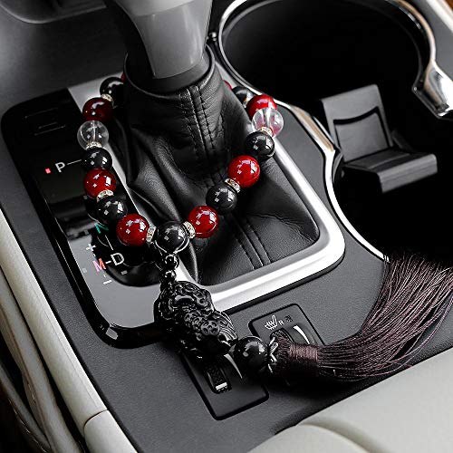Gold Happy Car Ornaments Buddha Beads with Brave Troops Auto Interior Rearview Mirror Hanging Pendant Stalls Decoration Accessories Gifts - Thumbnail 3