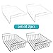 Kawakarto 2 Pack Space Saving Under Shelf Hanging Basket Wire Rack Organizer Storage Fit Dual Hooks for Kitchen Pantry(Black)