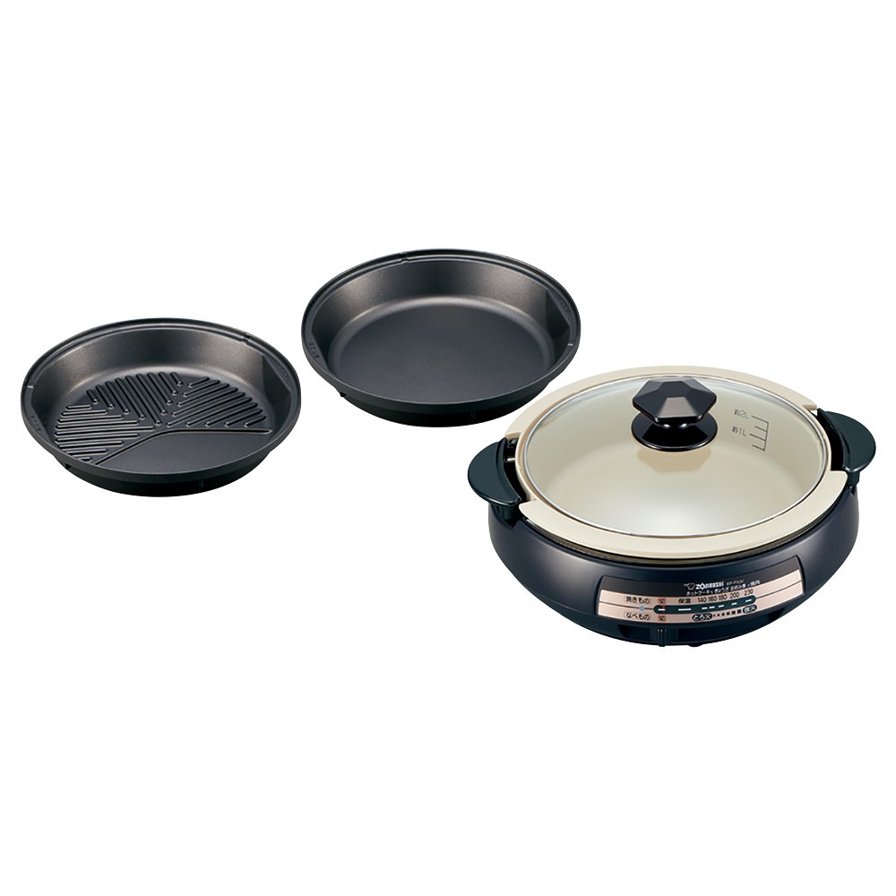 象印 グリルなべ 土鍋風なべ&遠赤すき焼きなべ&溝つき遠赤焼肉プレート EP-PX30-TA product image