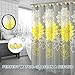 Wimaha No Hook Yellow and Grey Shower Curtain, Cloth Shower Curtain Fabric Machine Washable, 74 x 71 Bathroom Shower Curtain