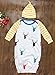 Newborn Baby Coming Home Outfit Stripe Long Sleeve Deer Print Gown Sleepwear+Hat size 0-6 Months/60 (White)