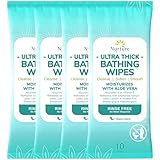 Duracleanse XL Body Wipes (50 Count) 4 Travel Bath Wipes - 9" X 12" No Rinse Thick Cleansing Shower Wipes, Disposable Bathing Washcloths F - View #3