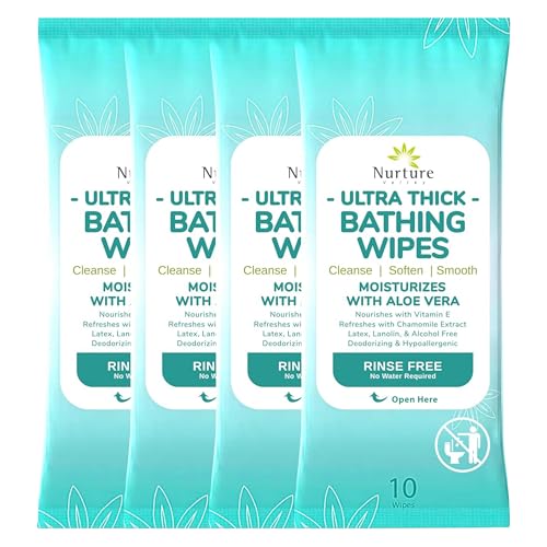 Nurture XL Ultra Thick Body Wipes for Adults with Aloe No Rinse