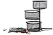 Desk Paper Clip Holder & Office Accessories Organizer - 3 Tier Mesh Swivel Tower Sorter, Black - 2 Pack