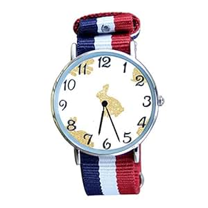 Amazon.com: Women's Bunny Rabbit Casual Watch Fashion Canvas Analog