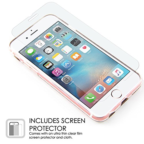 iPhone 6 Case, Transparent Pink Soft TPU Gel Cover and Screen Protector for iPhone 6S/6 [Pink][4.7\