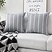 Home Brilliant 2 Packs Striped Euro Sham Pillow Cover for Decorative Cushion Covers for Sofa Bed Room, 24 x 24 inches(60x60cm), Grey