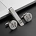 ZUNON Adult Unisex Silver Cufflinks - I Love You to the Moon & Back Engraved Wedding Groom Husband Boyfriend Best Man Tie Clip Tack Bar (I love you)