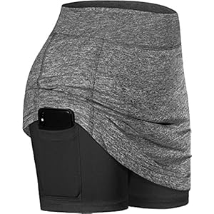 BLEVONH Women Tennis Skirts Inner Shorts Elastic Sports Golf Skorts with Pockets