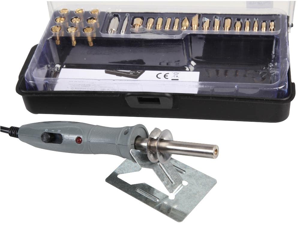 DURATOOL Dual Wattage Pyrography Wood Burning Kit, 10W/30W, 26 Tips & Stand – D03294