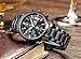 SONGDU Mens Date Black Military Multifunction Chronograph Watches Luminous Numeral Stainless Steel