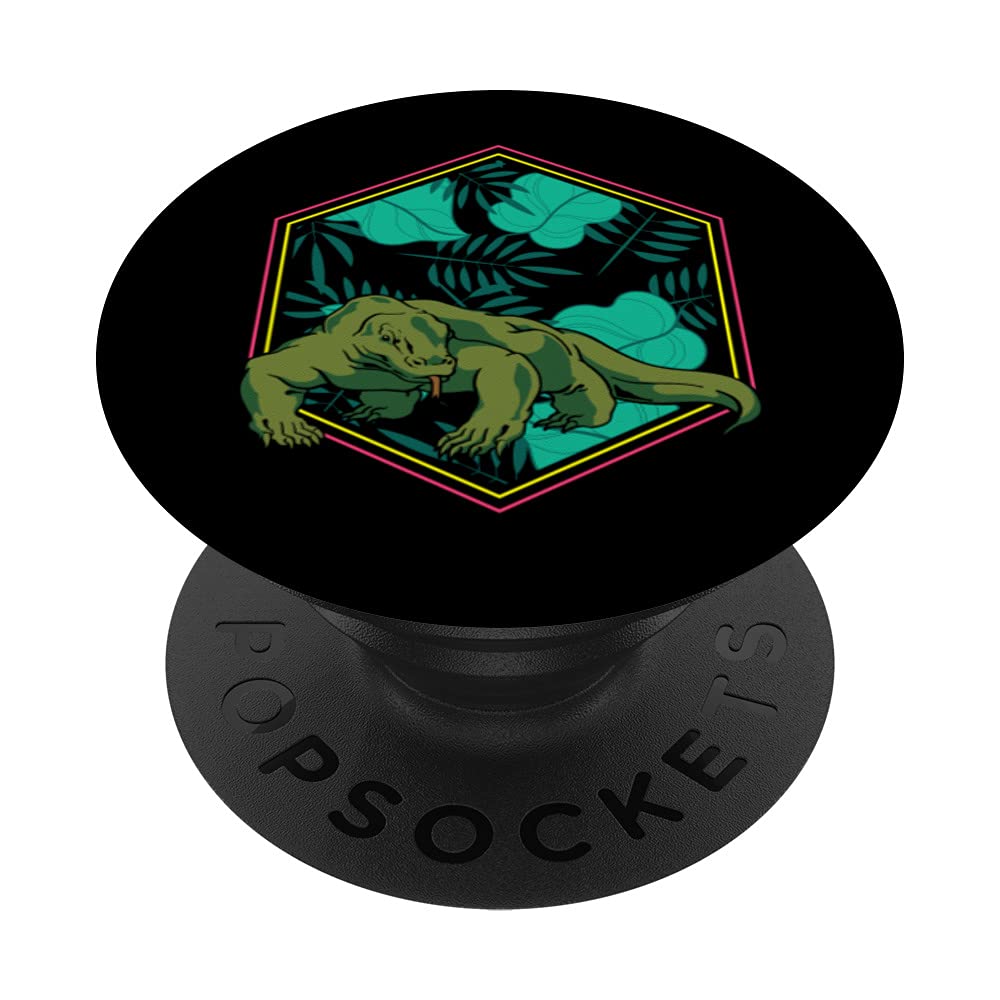 Jungle Wildlife Reptile Exotic Lizard Animal Komodo Dragon PopSockets Swappable PopGrip