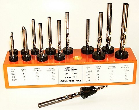 Set Of 14 Countersink with Taper Point Drill