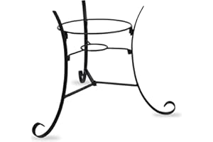 E-Buying Metal Gazing Ball Stand for 10 or 12 inch Gazing Globe, 12 inch Tall Black Iron Sphere Holder Display Stand for 10" or 12" Metal Glass Indoor Outdoor Garden Balls, Plant or Flowerpot Holder