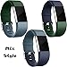 Wepro Bands Compatible with Fitbit Charge 2, 3-Pack, Olive/Navy Blue/Slate Blue, Small