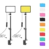 2 Pack LED Desk Key Light Video Light with C-Clamp