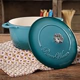 The Pioneer Woman Timeless Beauty Gradient 5-Quart Dutch Oven with Daisy and Bakelite Knob (Blue)