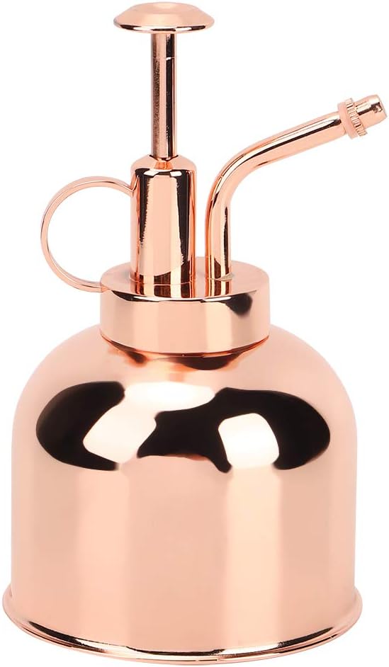 Ymiko Plant Mister Spray Bottle, Stainless Steel Plant Spray Bottle Mini Garden Watering for Outdoor Indoor Bonsai Succulents Rose Gold