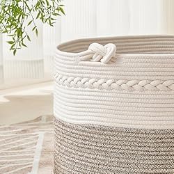 KAKAMAY Large Blanket Basket (20"x13"),Woven