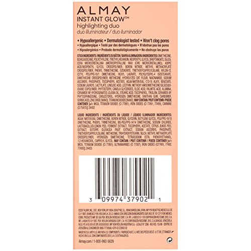 Almay Instant Glow Highlighting Duo, Nude Glow, 0.1 Fluid Ounce
