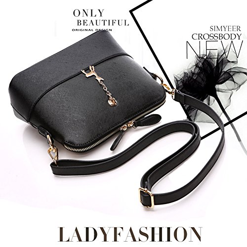 SiMYEER Stylish Crossbody Bags Shoulder Bag Purses for Women Small Ladies Handbags Messenger Bags (Black 2) - Thumbnail 6