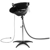 Artist hand Portable Shampoo Bowl, Portable Hair Washing Sink for Home Barber Salon, Adjustable Height and Drain, Sprinkler with Switch Hair Washing Basin Salon Chair Barber