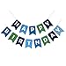 Decomod Premium Layered Felt Happy Birthday Banner Bunting Laser Cut 60 inches Wide - Blues