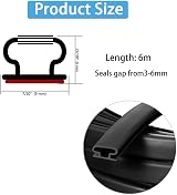 Zayejod 6M D-Shape Rubber Weather Stripping Door Seal Self-Adhesive Black view 2