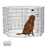 MidWest Foldable Metal Exercise Pen / Pet Playpen, Black w/ door, 24"W x 42"H
