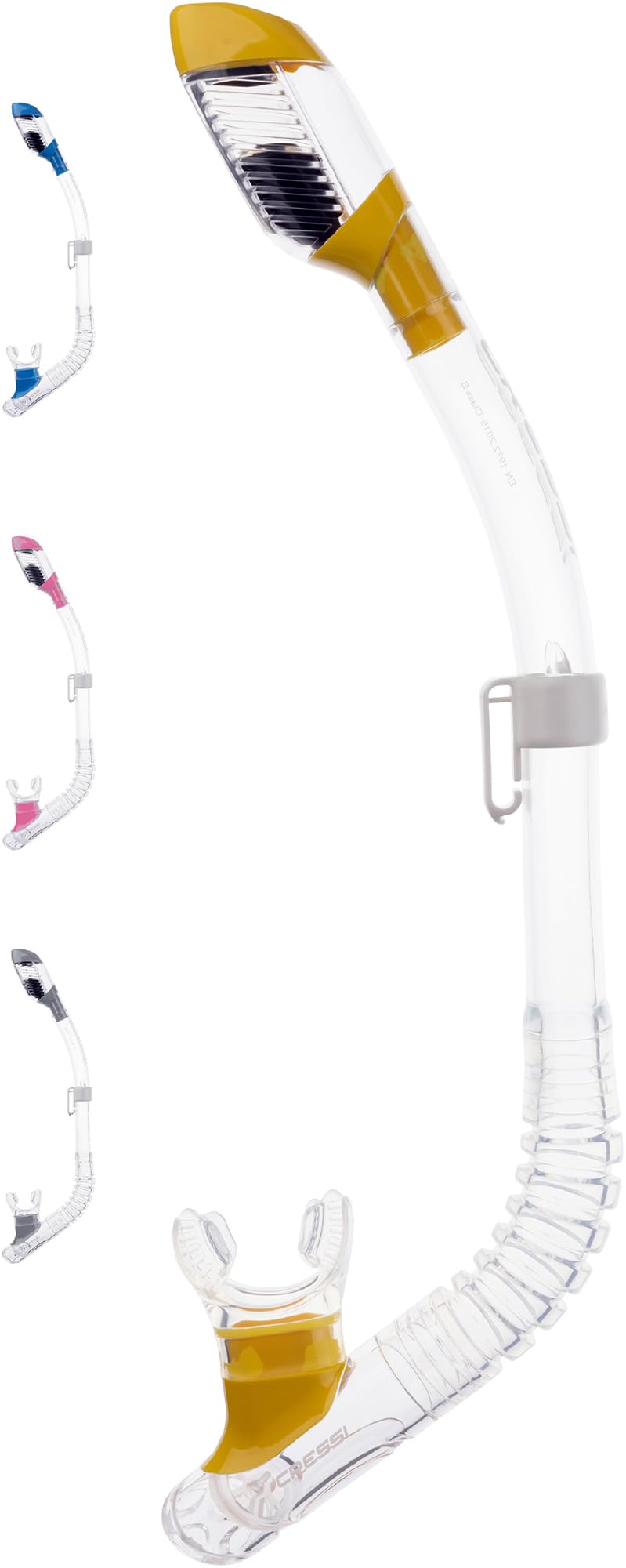 Cressi Mini Dry Snorkel - Clear/Yellow