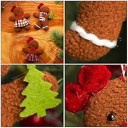 3 Pack Plush Gingerbread Man or Lady Ornaments for
