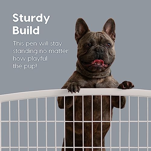 IRIS USA 24" Exercise 4Panel Pet Playpen, Puppy Pet Small Medium Dog Pen Keep Pets Secure Easy
