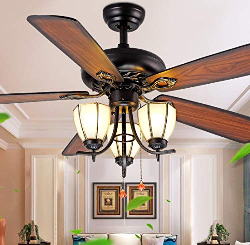 Wftd Ceiling Fan Light 52 Inches European Retro Restaurant