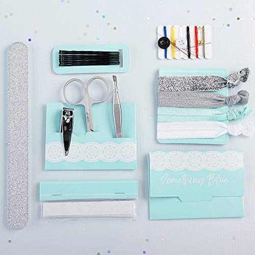ELEGANI Something Blue Wedding Survival Kit 8pc Wedding ceremony Supplies