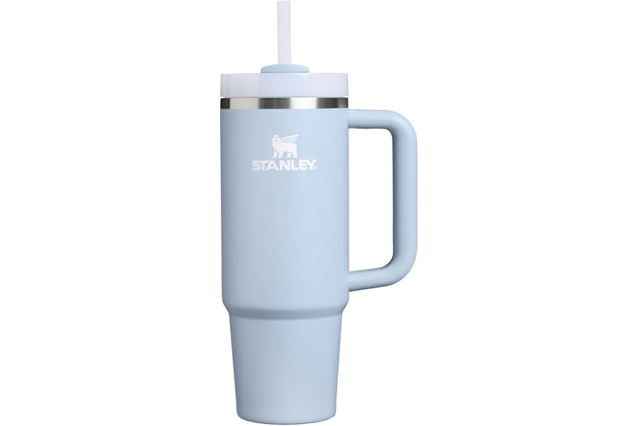 STANLEY Quencher H2.0 Flow State Tumbler, 30 oz, Blue Dream Stone | Handle and Straw | 3-Position Lid | Cup Holder Compatible for Travel | Insulated Stainless Steel Cup | BPA-Free