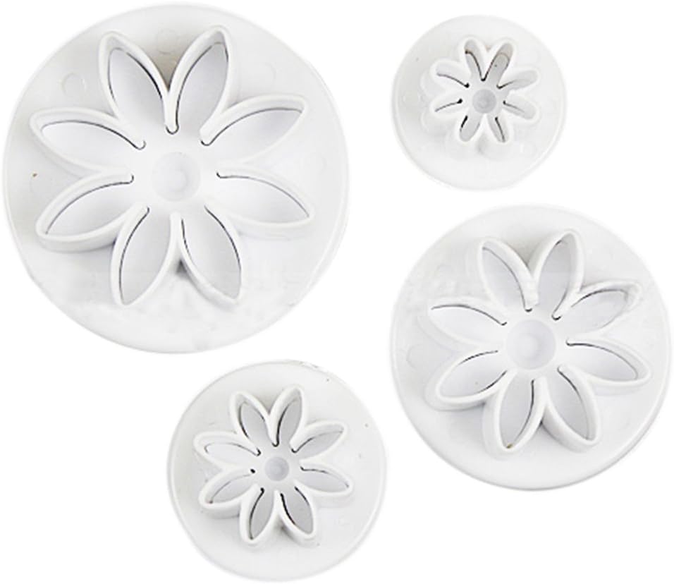 XSMN 1 Set (4 Pcs) Daisy Flower Plunger Cutters Sugarcraft Cake Decorating