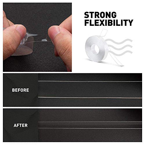 Double Sided Tape Heavy Duty 0.5 in x 10 ft x Single Roll, (Transparent) Heavy Duty Removable