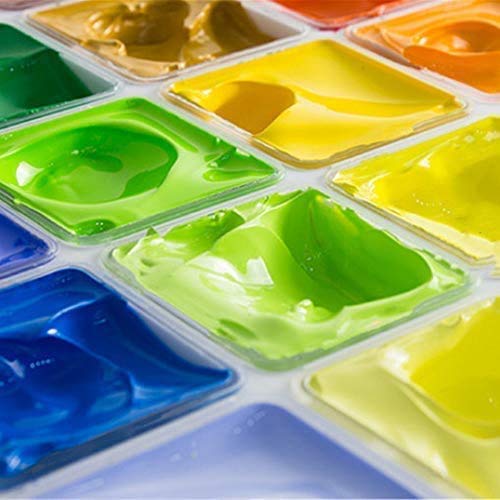 AOOK HIMI MIYA Gouache Paint Set, 56 Colors x 30ml Unique Jelly Cup Design in a Carrying Case Perfect for Artists, Students, Gouache Opaque Watercolor Painting（Comes with red dot drawing plate）