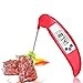 Digital Instant Read Thermometer,ForPeak Cooking Barbecue Meat Thermometer Electronic BBQ Thermometer with Collapsible Internal Probe - Cooking Thermometer (Food Thermometer) (Red)