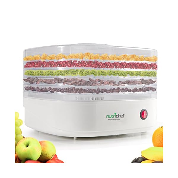 NutriChef-Electric-Food-Dehydrator-Beef-Jerkey-Dried-Fruit-Maker-Dehydrators-Compact-Design-White-PKFD06