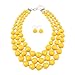 KOSMOS-LI Large and Big 3 Layer Acrylic Yellow Bead Statement Multi Strand Big Necklace