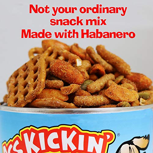 ASS KICKIN' Habanero Pepper Spicy Hot Peanut Snack Mix - 12oz - Hot Peanuts, Cashews, Rice Crackers, Sesame Sticks and Pretzels - Ultimate Spicy Gourmet Gift Peanuts - Try if you dare!
