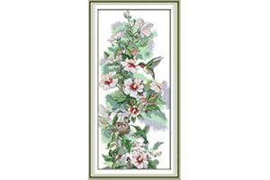 JOY SUNDAY DIY Cross Stitch Counted Kits Stamped Kit Cross-Stitching Pattern for Home Decor, 11CT Fabric Embroidery Crafts Needlepoint Kit (Printed Kits, The Morning Dew)