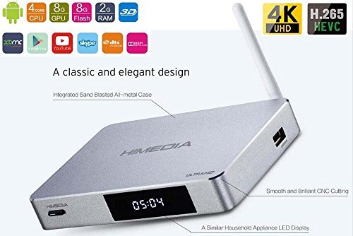 SUNKINFON High-end HiMedia Q5 PRO Quad Core Smart Android 5.1 TV Box: English Firmware Hisilicon Hi3798CV200, 3D 4K Uitra HD 10Bit H.265/HEVC 2GB/8GB Set Top Box Network Streaming Media Player