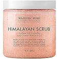 Majestic Pure Himalayan Salt Body Scrub with Lychee Oil, Exfoliating Salt Scrub to Exfoliate & Moisturize Skin, Deep Cleansin