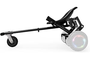 Jetson JetKart 2.0 Universal Hoverboard Attachment, 6" Tire, Bucket Seat, Adjustable Footrest Accommodates Most Heights, Ages 12+, Black, JKAR20-BK